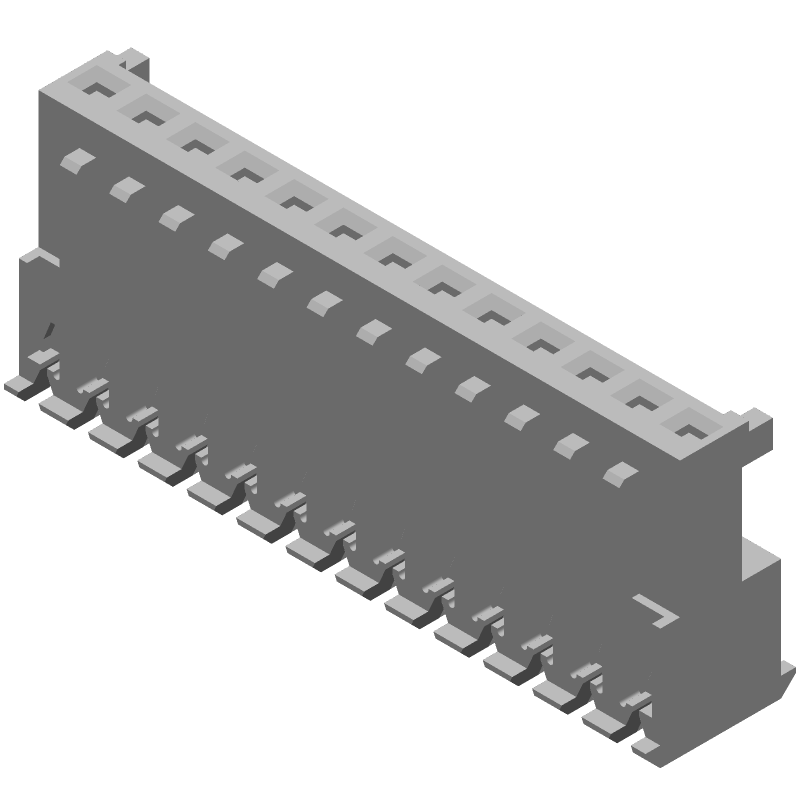 13 Pos 2.54mm IDC Female Header, RA, 5A, UL94 V-2, Red