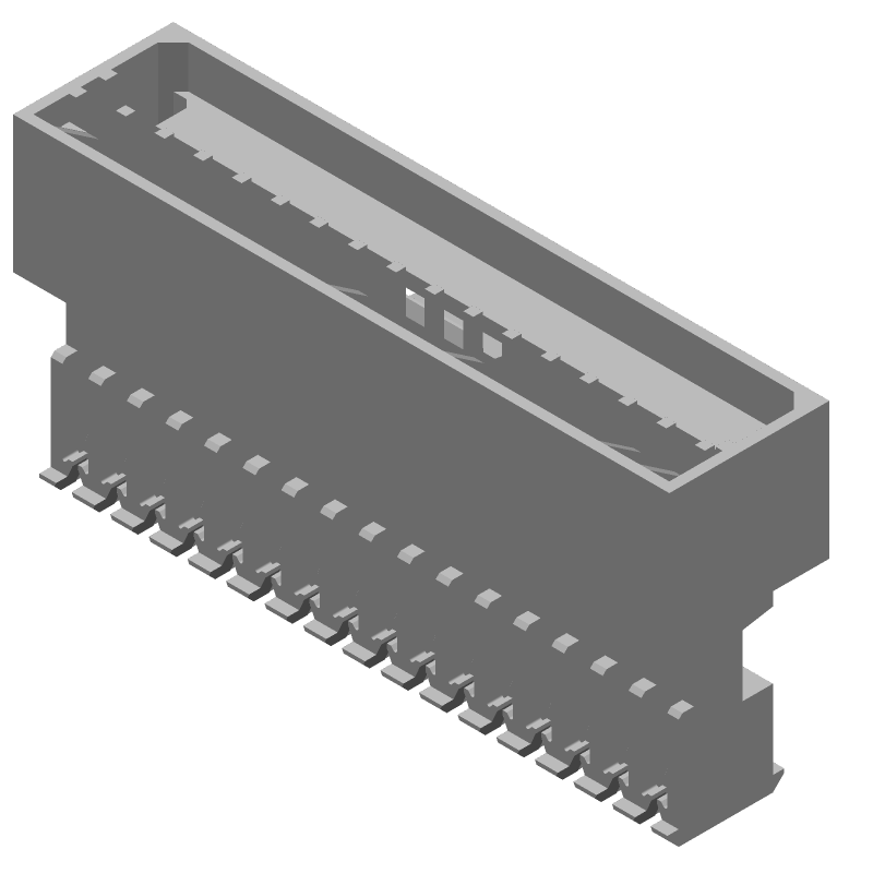 16 Pos 2.54mm IDC Female Connector, 4A, 250V, RA Cable Mount
