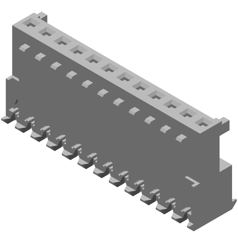 12 Pos 2.54mm IDC Receptacle, 5A, 250V, RA, White