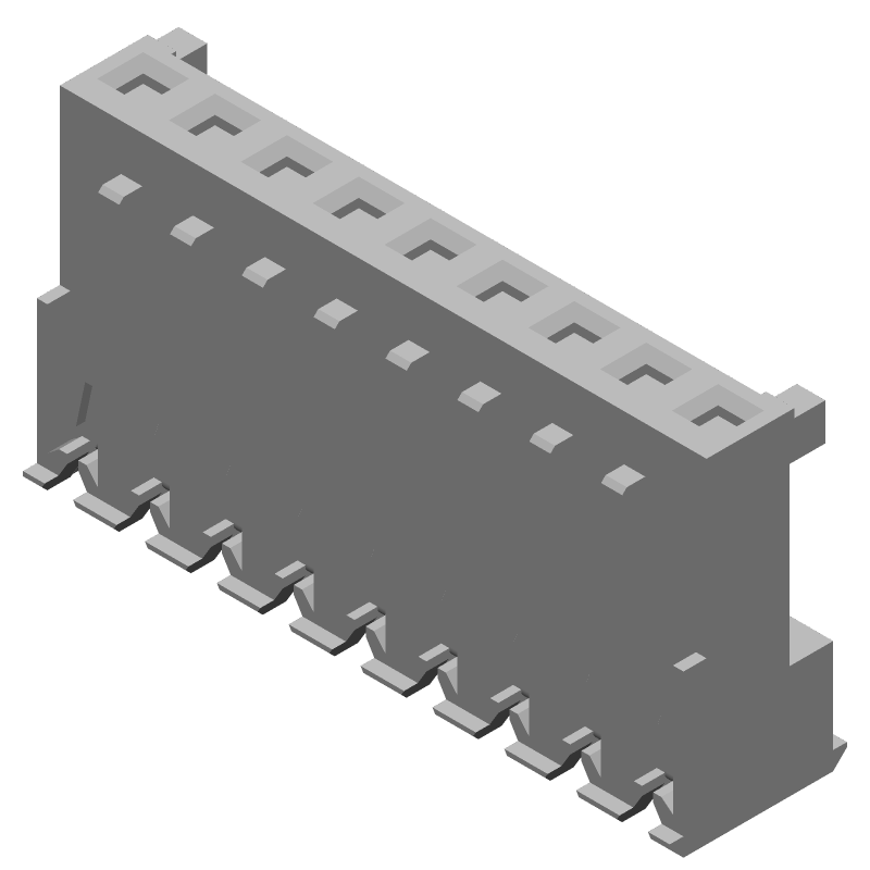 9 Pos 3.96mm IDC Female Header, 7A, RA, White