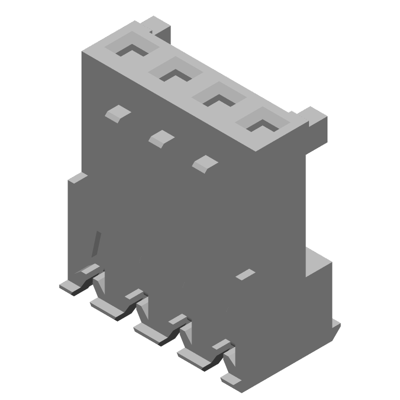 4 Pos 7A 600V IDC RA Female Header Connector