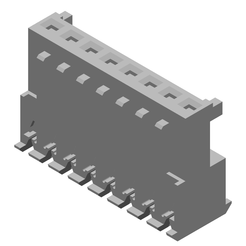 8 Pos Right Angle Wire-to-Board Header, 2.54mm Pitch, 5A, IDC