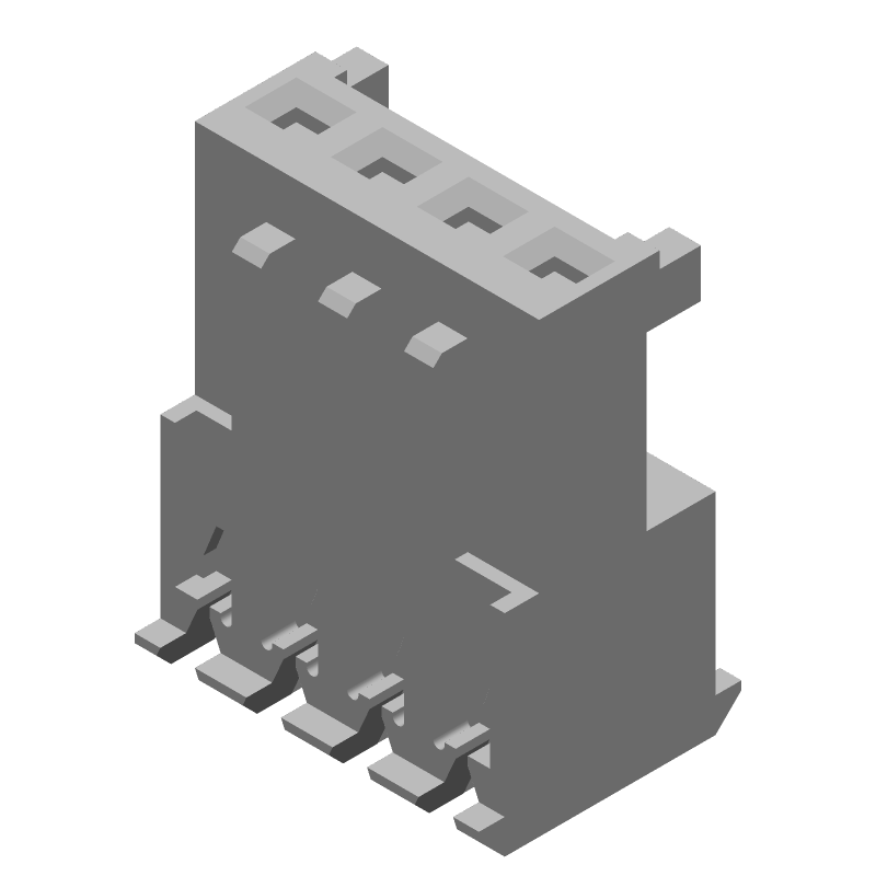 4 Pos 2.54mm IDC RA Female Connector, 5A, Gold/Tin Plating