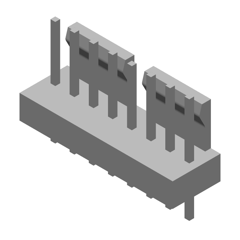 8 Pos 2.54mm Wire-to-Board Header, Male Pin, Gold, 5A, 250V