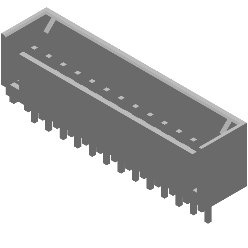 13 Pos 2.54mm Shrouded Header, Male, 5A, Tin, Thru-Hole