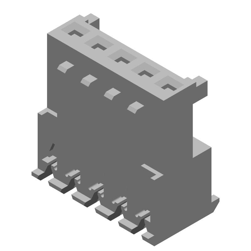5 Pos 2.54mm IDC RA Female Connector, 5A, 250V, Signal