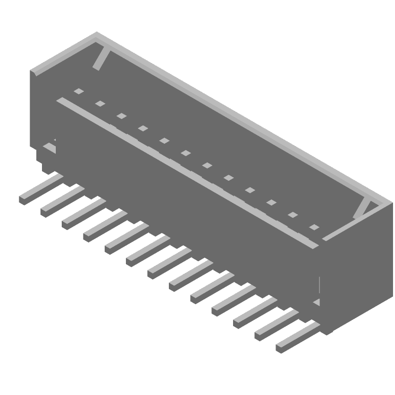 13P MTA-100 Header, Right Angle, Through Hole, 250V, 4A, Tin