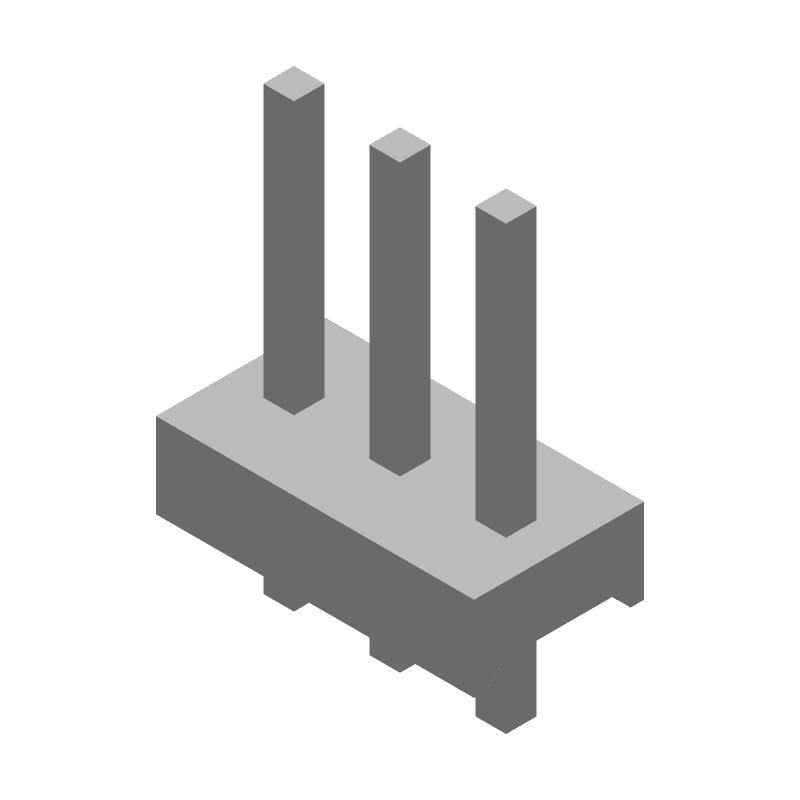 3 Pos 3.96mm Unshrouded Header, 7A, 600V, Gold, Solder TH