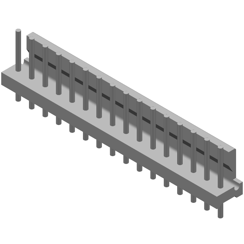 Wire to Board Header, 16 Pos, 7A, 600V, 3.96mm Pitch, Solder