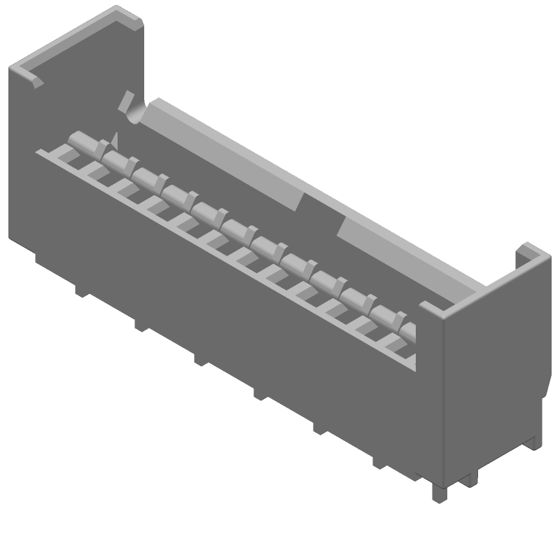 13P, 2.5mm Pitch, RA Tab Header, TH, 6A, Tin