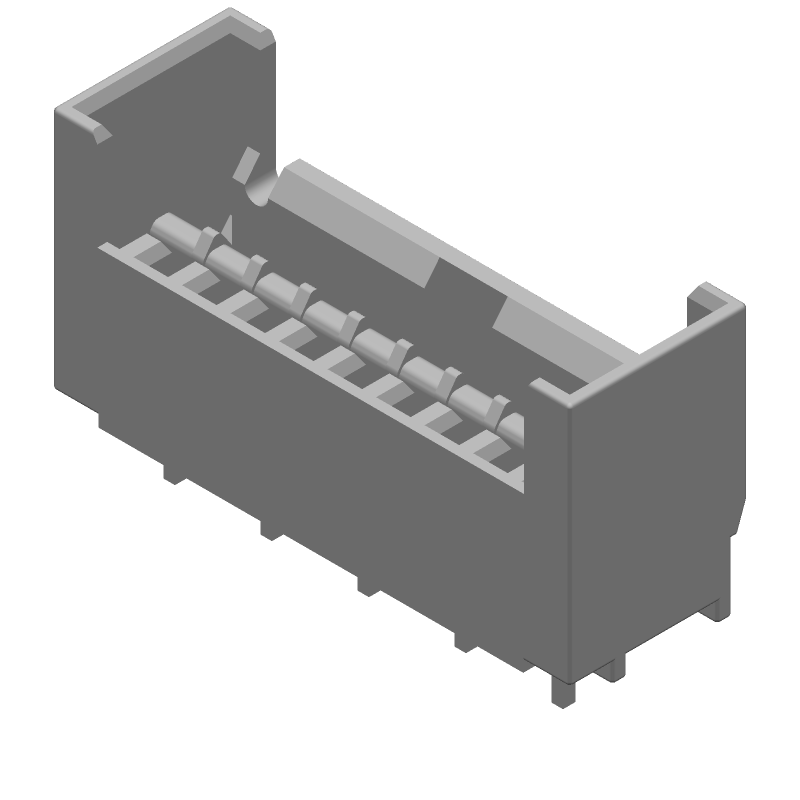 9P, 2.5mm Pitch RA Tab Header, TH, In-Locking, 6A