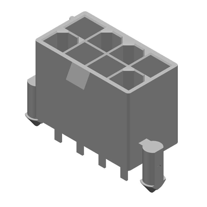 8 Pos Power Connector, 9A, 4.2mm Pitch, Solder, Straight, Thru-Hole