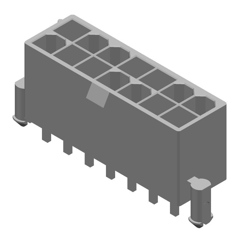 Power Connector, 14 Pos, 4.2mm Pitch, Solder ST, Thru-Hole