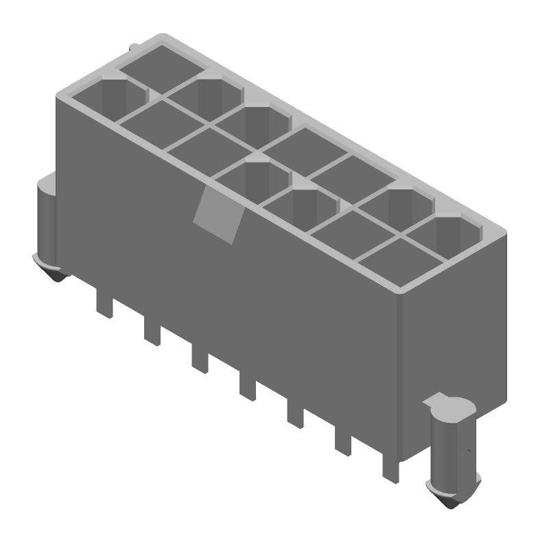 14 Pos Power Connector, Wire-to-Board, 9A, Solder, Thru-Hole, Straight