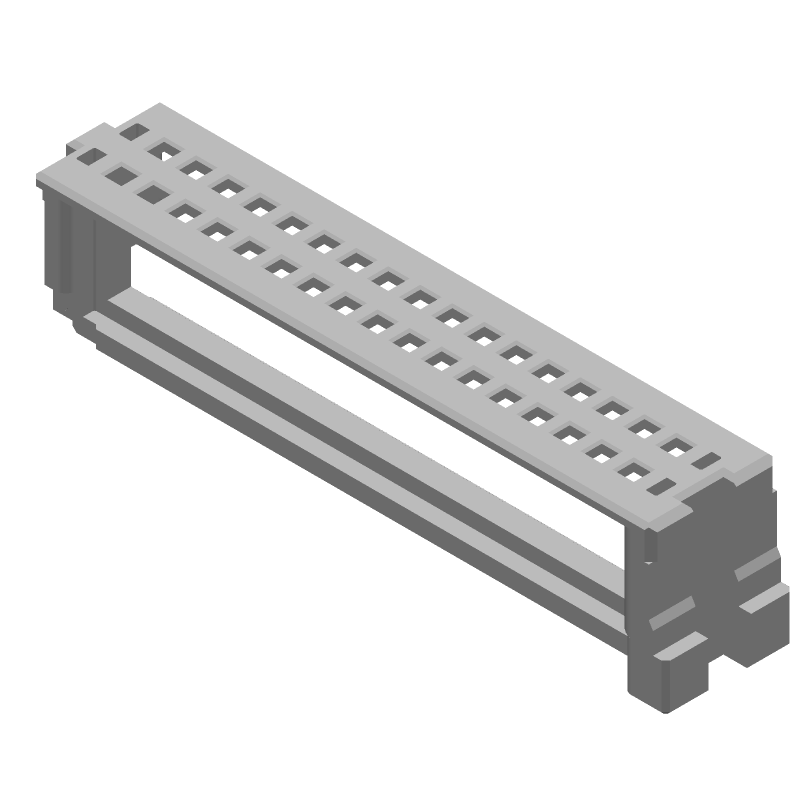 34 Pos Female Wire-to-Wire IDC Connector Holder, White, 2A, UL94 V-0