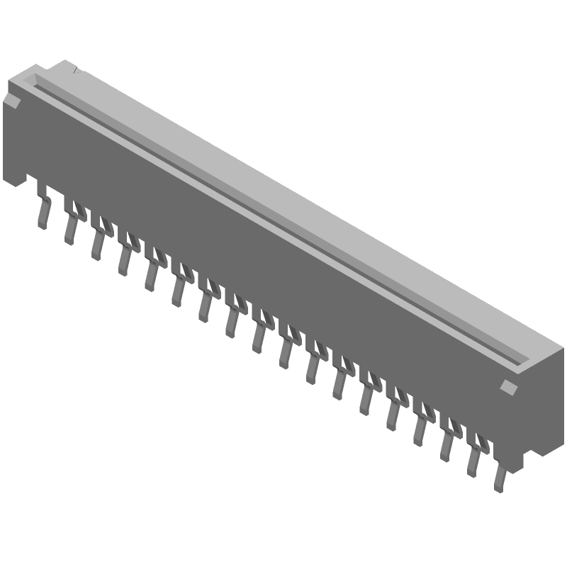 35 Pos FFC/FPC ZIF Connector, 1.25mm Pitch, Straight, Thru-Hole