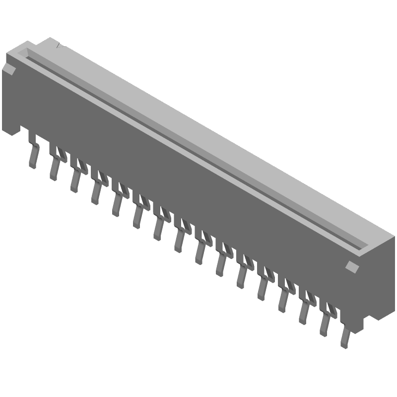 FFC/FPC Connector, 31 Pos, 1.25mm Pitch, ZIF, Straight, Thru-Hole