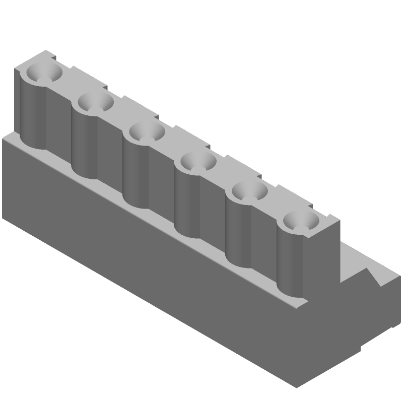 6 Pos 7.62mm RA Screw Terminal Block, 15A, 300V, Green