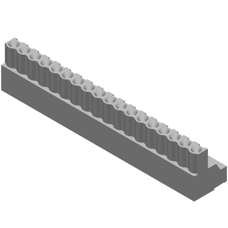 18 Pos RA Terminal Block, 5.08mm Pitch, 15A, 300V, Green