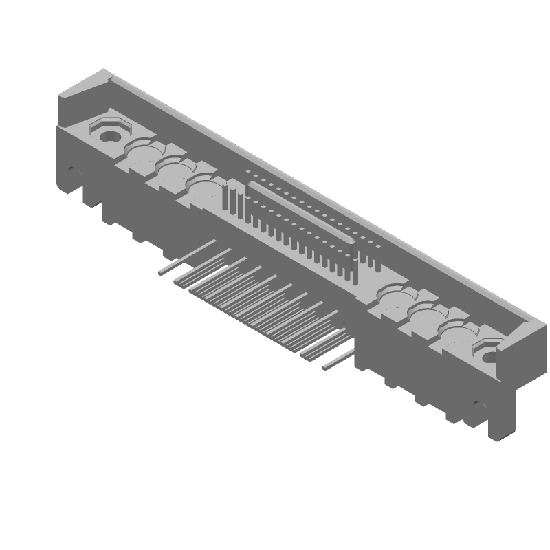 36 Pos 2 Row 1.27mm Pitch RA Header, Gold/Tin Plated Brass Pin