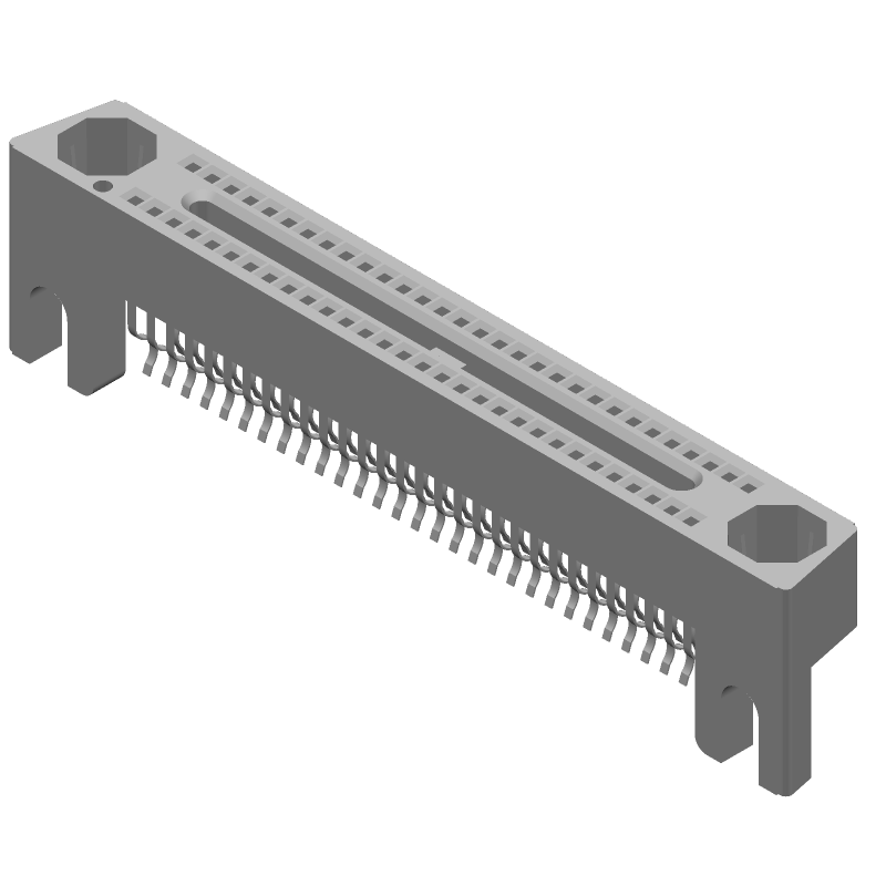 60 Pos 1.27mm Pitch Solder ST Header 2 Rows Gold