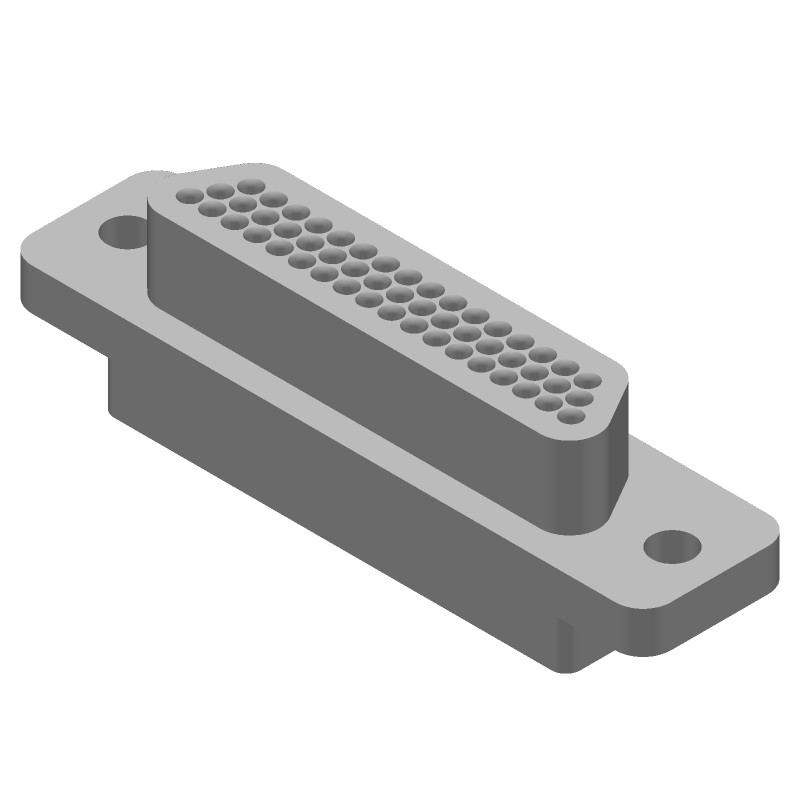 CONNECTOR,D-SHELL,CABLE MNT,PLUG,51 CONTACTS,PIN,0.05 PITCH,WIRE TERMINAL,HOLE .087-.098