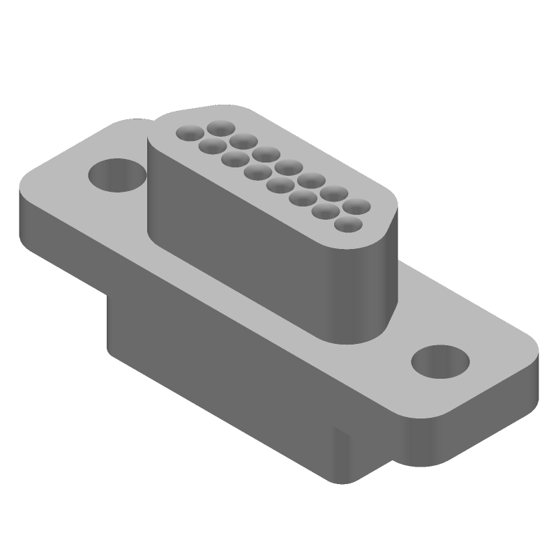 CONNECTOR,D-SHELL,CABLE MNT,PLUG,15 CONTACTS,SKT,0.05 PITCH,WIRE TERMINAL,HOLE .087-.098