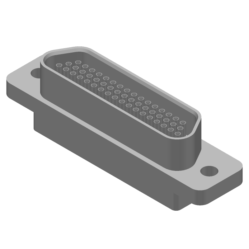 CONNECTOR,D-SHELL,CABLE MNT,RECEPT,51 CONTACTS,SKT,0.05 PITCH,WIRE TERMINAL,HOLE .087-.098
