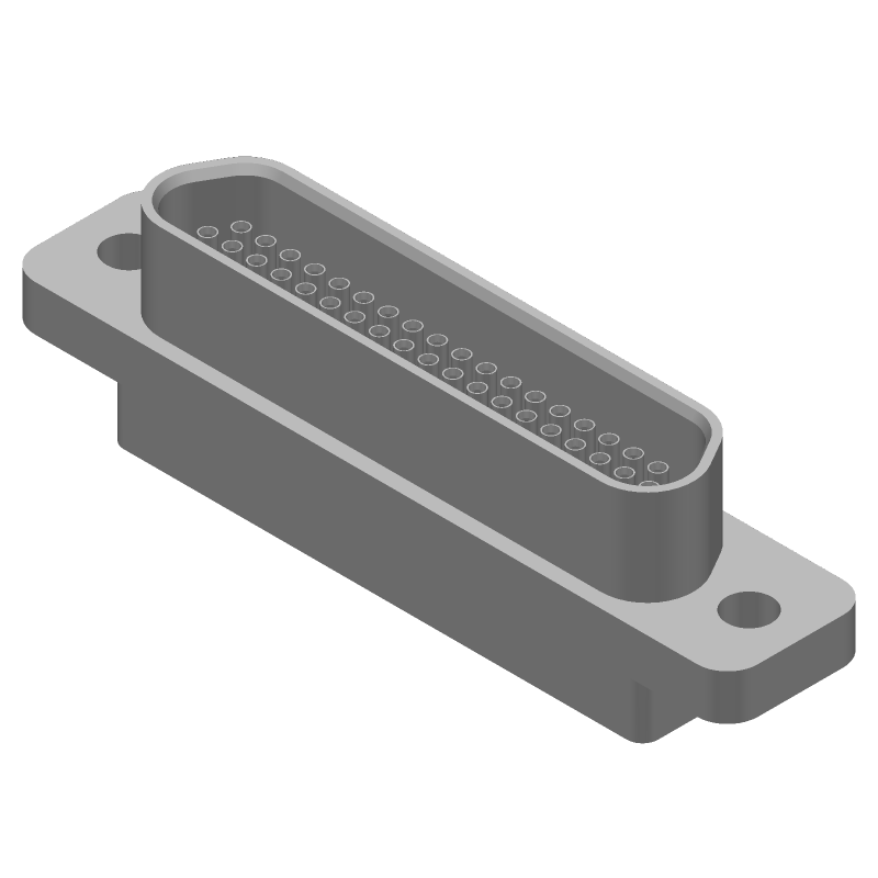 CONNECTOR,D-SHELL,CABLE MNT,RECEPT,37 CONTACTS,SKT,0.05 PITCH,WIRE TERMINAL,HOLE .087-.098