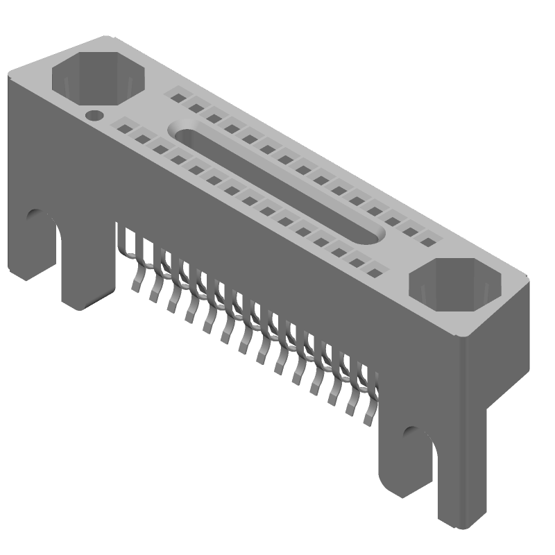 30 Pos 2 Row 1.27mm Pitch Female Socket Header, Straight, Solder