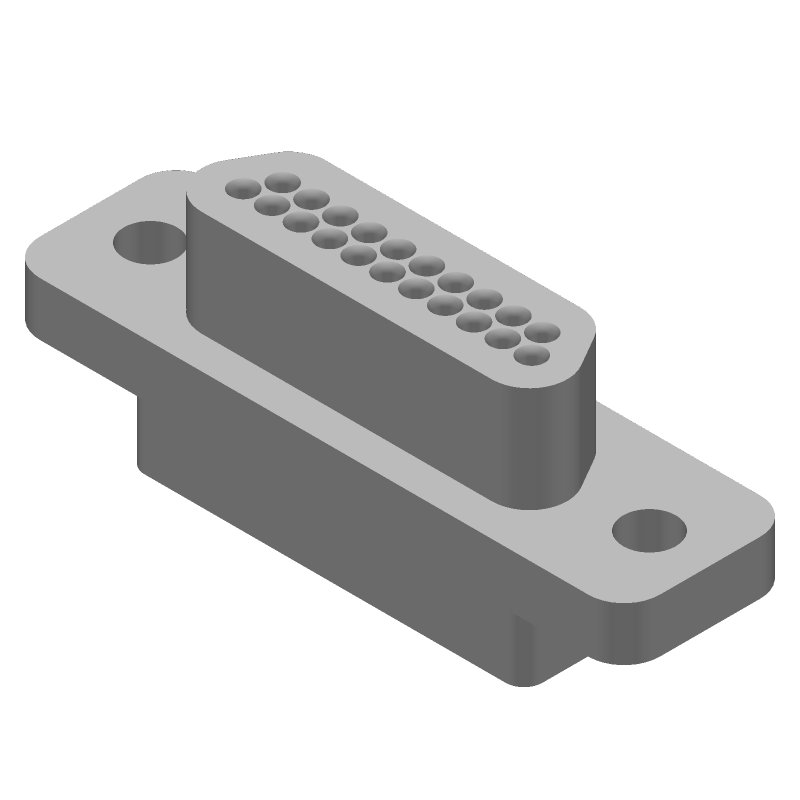 CONNECTOR,D-SHELL,CABLE MNT,PLUG,21 CONTACTS,PIN,0.05 PITCH,WIRE TERMINAL,HOLE .087-.098