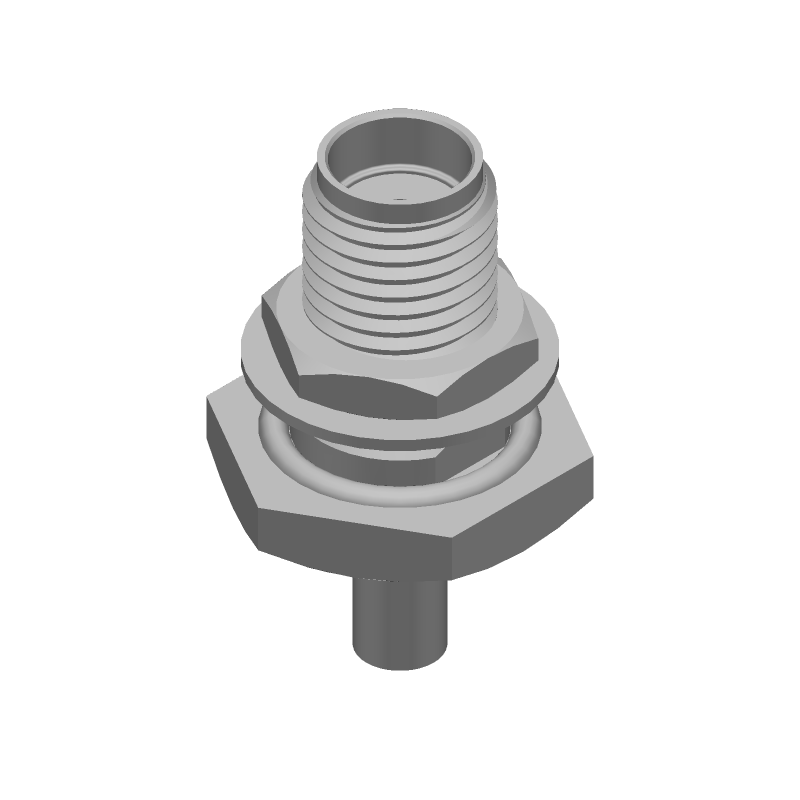 SMA Female RF Connector, 18GHz, 50 Ohm, Straight, Solder, Gold