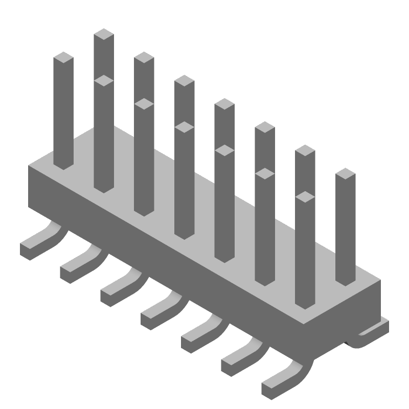 14 Pos 2.54mm Straight SMD Header, 3A, Tin, Male Pin