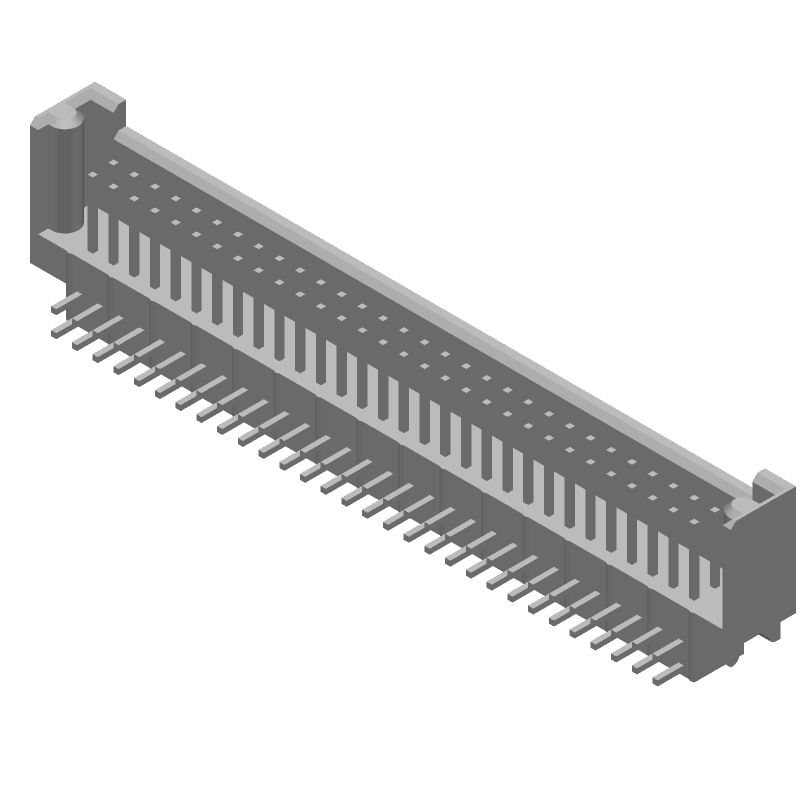 60 Pos 2.54mm RA Solder Header, Male, 3A, Gold
