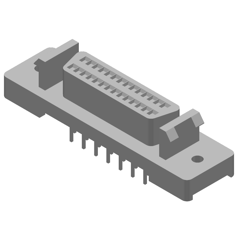 28 Pos Signal Connector, Vertical, Shielded, Gold/Tin Plated