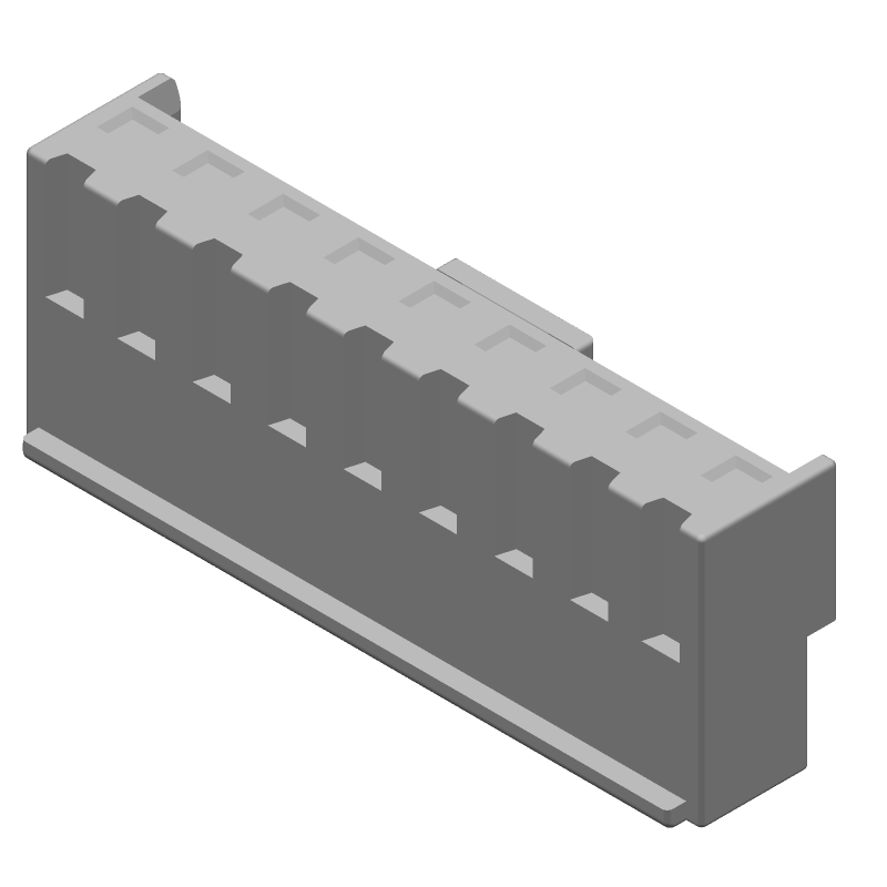 9 Pos Wire Housing, 8A, Crimp, Straight, Cable Mount