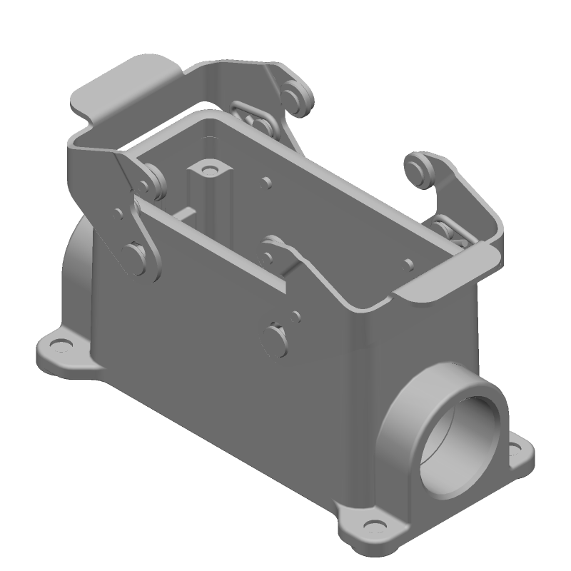 H16B-SGRS-M25 Accessory Type:Housing;Entry Style:Side;Locking Device Type:Locking Clip;Sealable:Yes;Circuit Application:Power & Signal Housing Side Locking Clip | Rectangular Connector Hood | Part# T1440161125-000 | TE Connectivity