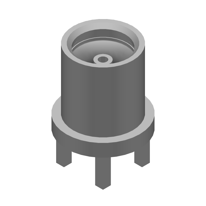RF Connector, 18GHz, 50 Ohm, Solder, Thru-Hole, Gold, Male