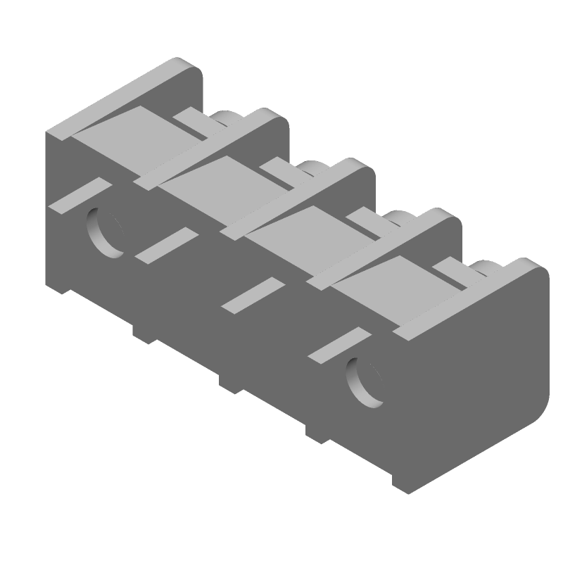 20A 150V 4 Pos Barrier Strip Terminal Block, Through Hole