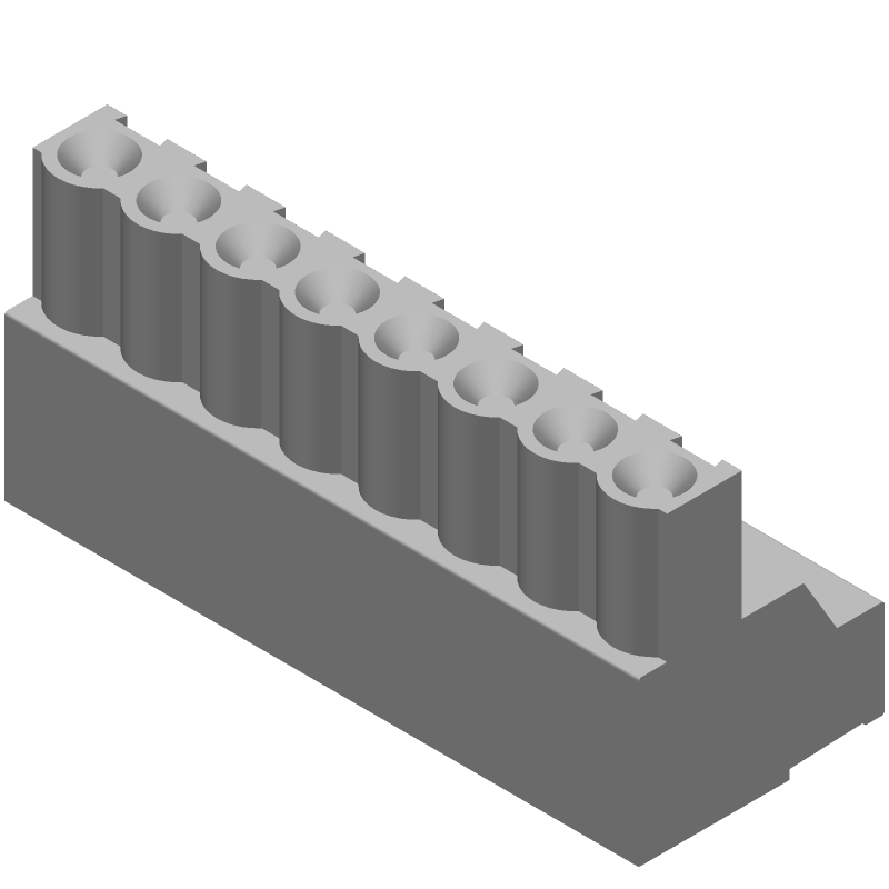 8 Pos 5mm RA Terminal Block, 15A, 300V, Screw, Cable Mount
