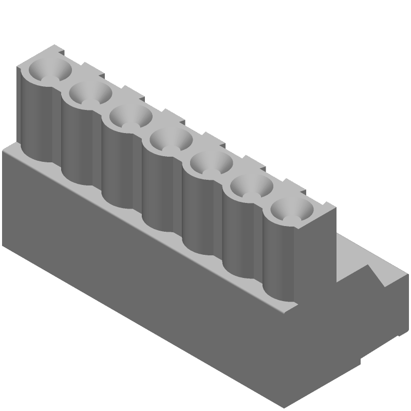 7 Pos 5mm Pitch RA Screw Terminal Block, 15A, 300V