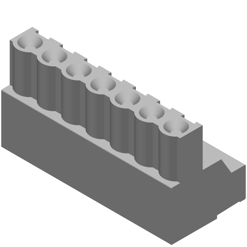7 Pos 5.08mm Pitch RA Terminal Block, 15A, 300V, Screw