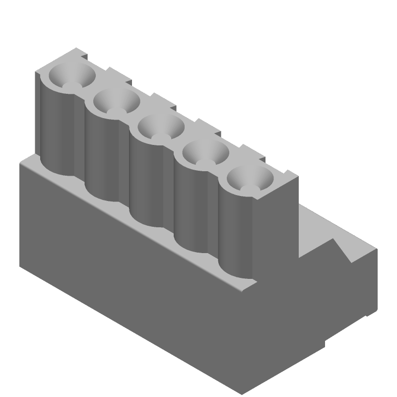 5 Pos 5.08mm RA Screw Terminal Block, 15A, 300V, Thru-Hole
