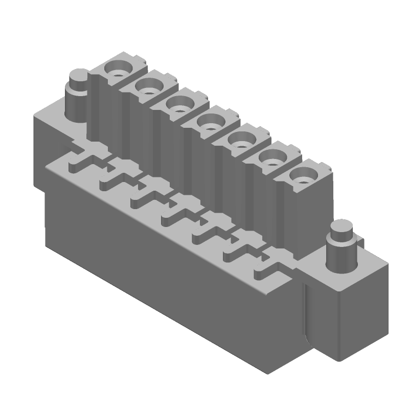 7 Pos 3.5mm RA Solder Terminal Block, 11A, 300V, Green