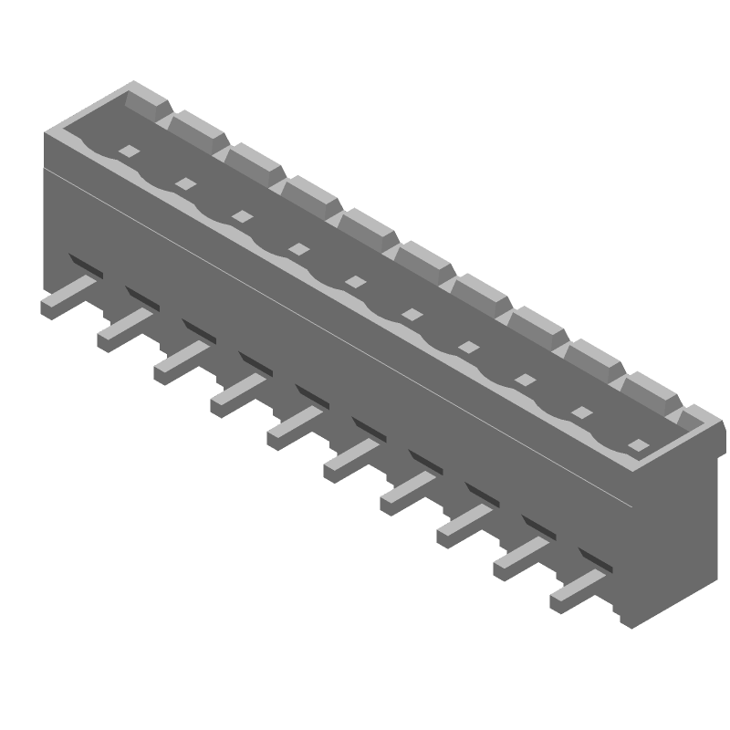 10 Pos 5mm RA Header, Wire-to-Board, 15A, 300V, UL94 V-0