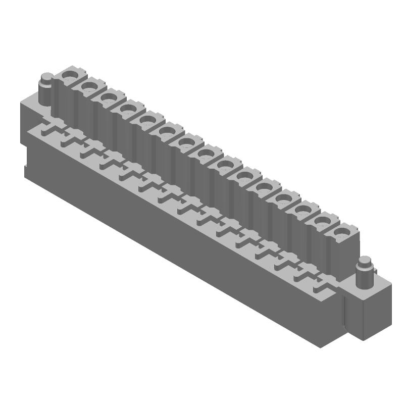 15 Pos RA Terminal Block, 3.81mm Pitch, 11A, 300V, Screw Mount