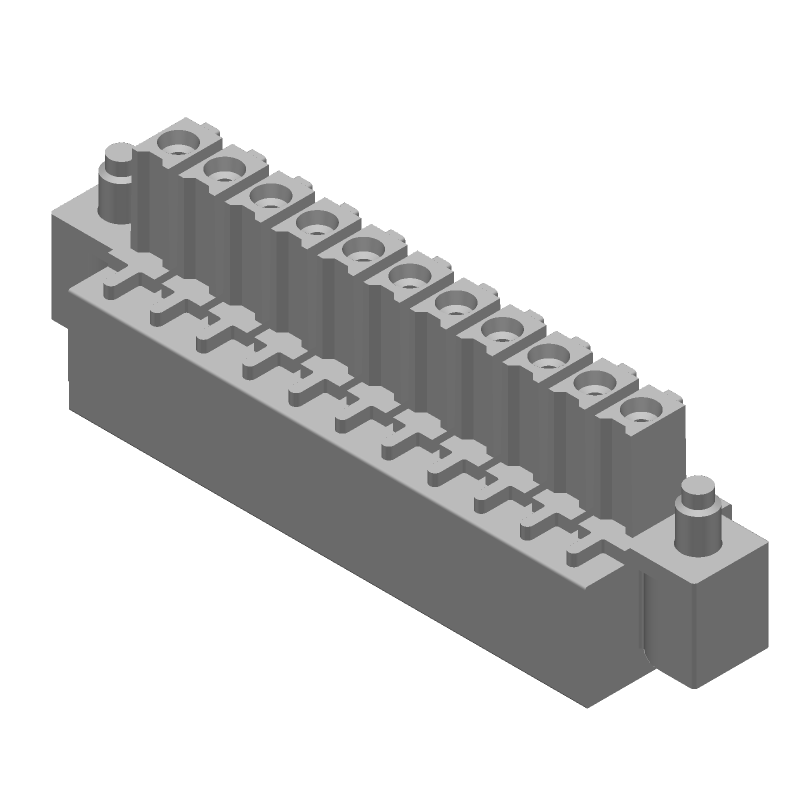 11 Pos 3.5mm RA Terminal Block, 11A, 300V, Green, UL94 V-0