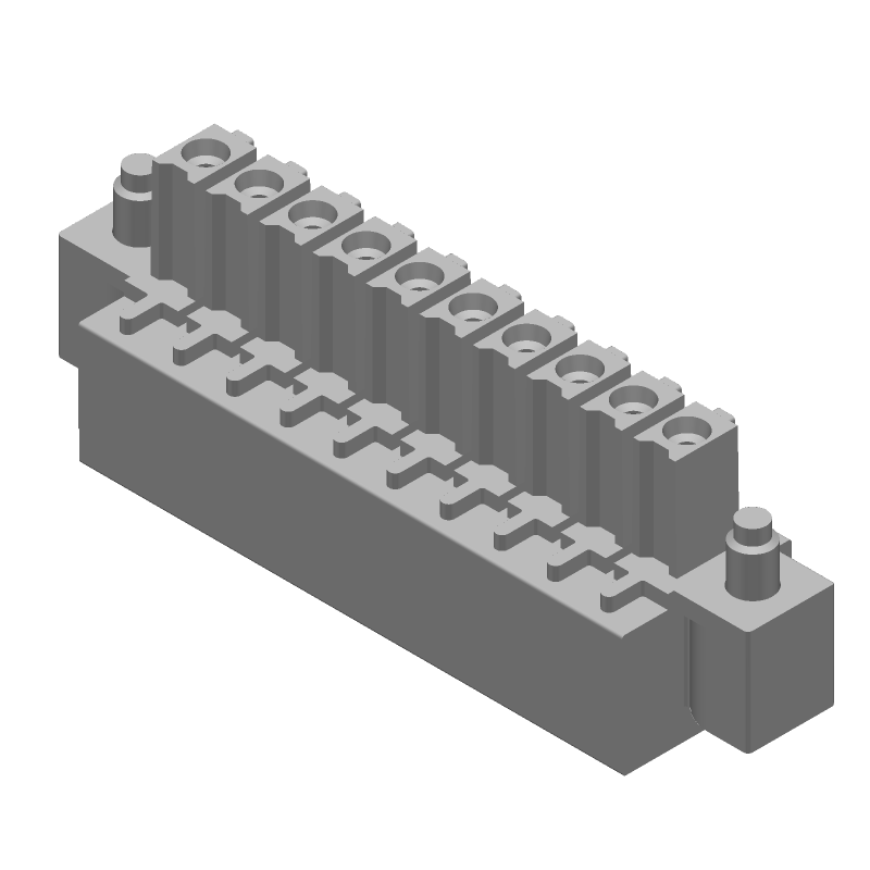 10 Pos 3.5mm Pitch RA Terminal Block, 11A, 300V, Green