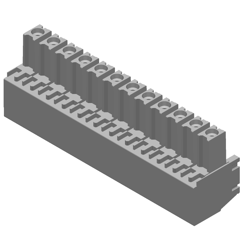 12 Pos 3.81mm Pitch RA Screw Terminal Block, 11A, 300V, Green