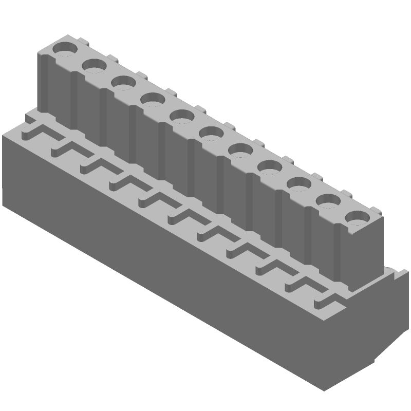 11 Pos RA Terminal Block, 3.81mm Pitch, 11A, 300V, Green
